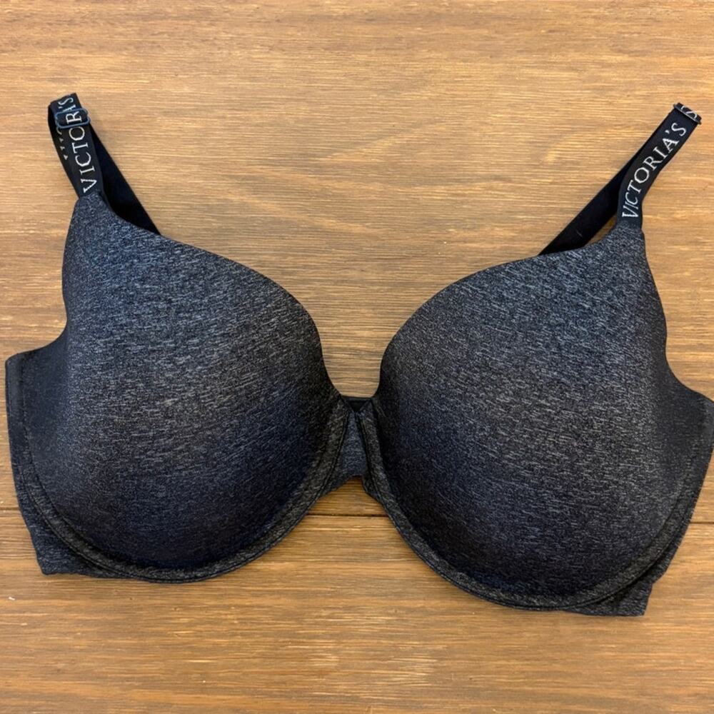 Victoria’s Secret Bra 36DDD F80 Charcoal Gray Lightly Lined Underwire